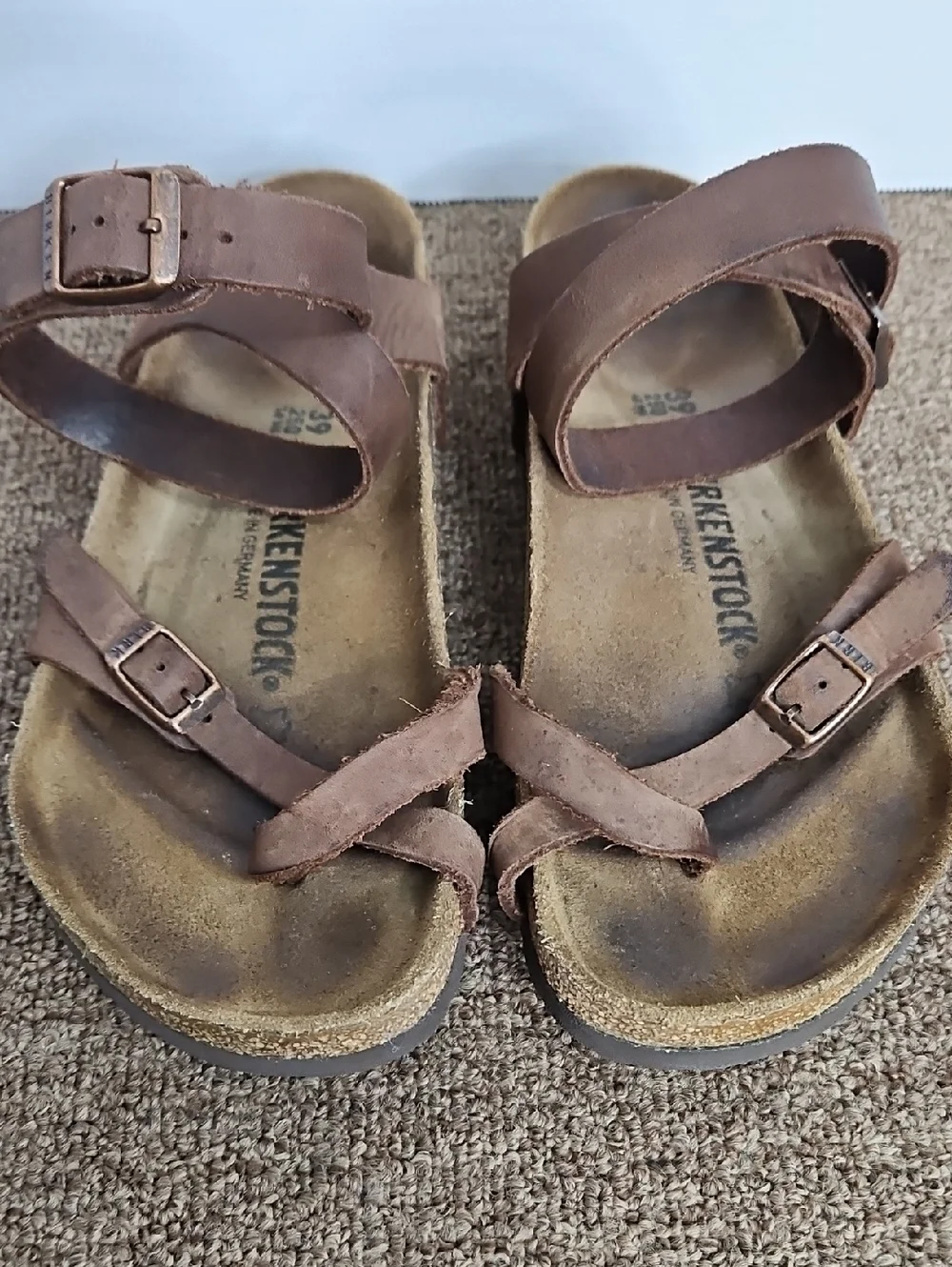 Birkenstock Yara Brown Leather Wrap Sandals SZ 39 / 7 Womens